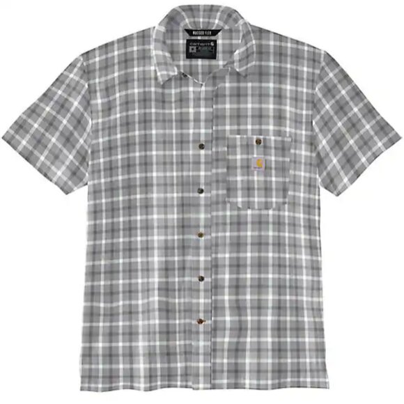 Carhartt Short Sleeve Button Up Plaid Shirt Size L - Picture 1 of 6